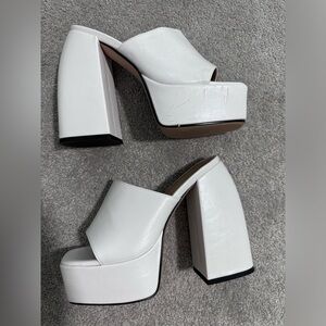 White, platform shoes.